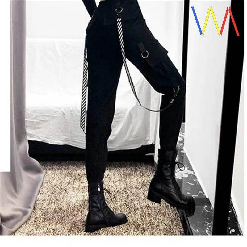 Streetwear Cargo Pants for Women black Jogger Trousers - Velora
