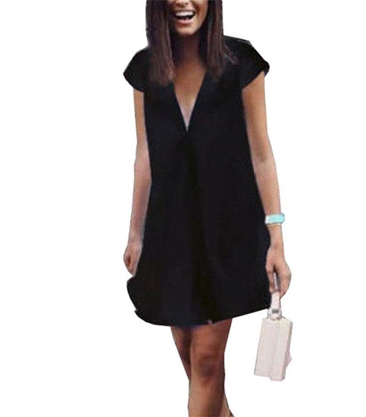 Women Casual summer day dresses V Neck summer mini dress - Velora