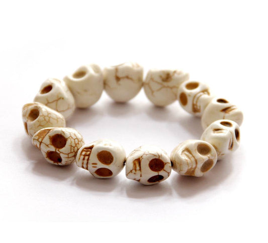 Jewelry Bracelet Synthetic Turquoise Skull beaded Bracelet - Velora