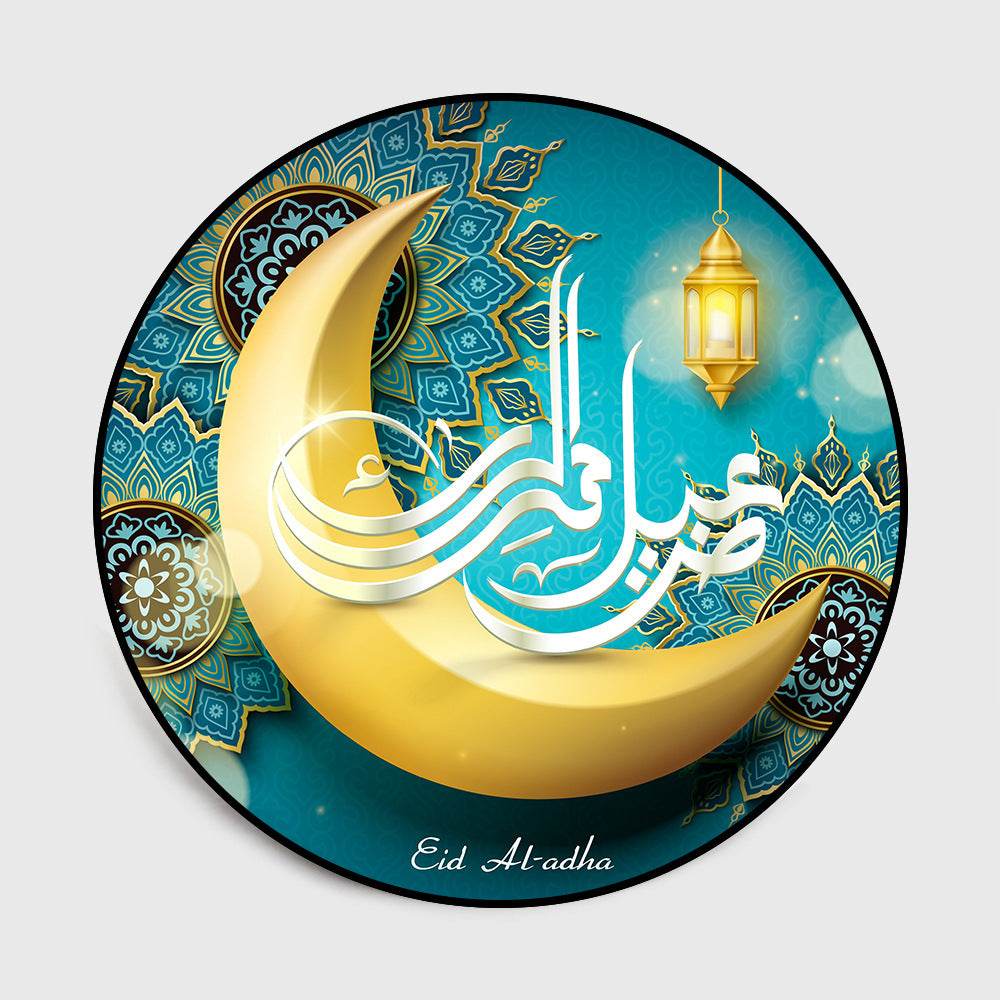 Islamic Ramadan Festival Moon Camel Church Round Living Room Bedroom Floor Mat Carpet - Velora