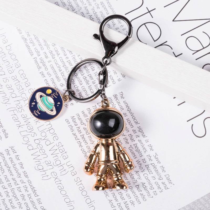 Korean Hip Hop Fashion Cross Spaceman Necklace Keychain - Velora