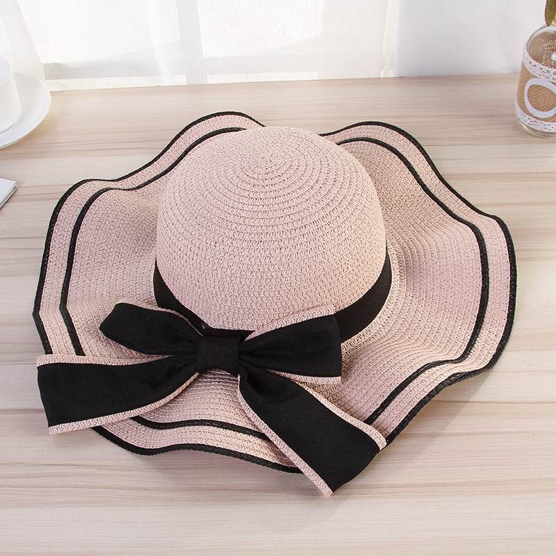 Summer Sun Hat Women Straw Hats Sunshade Panama Hat Fashion Bow Beach Hat Foldable Travel Caps
