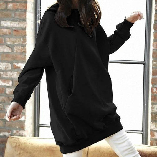 Women Casual Solid Sweatshirts Plus Size Tops Autumn - Velora