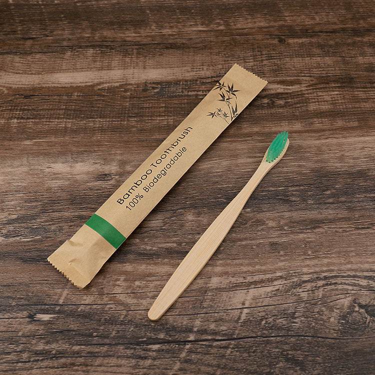 Flat Bamboo Toothbrush Kraft Paper Bag Toothbrush - Velora