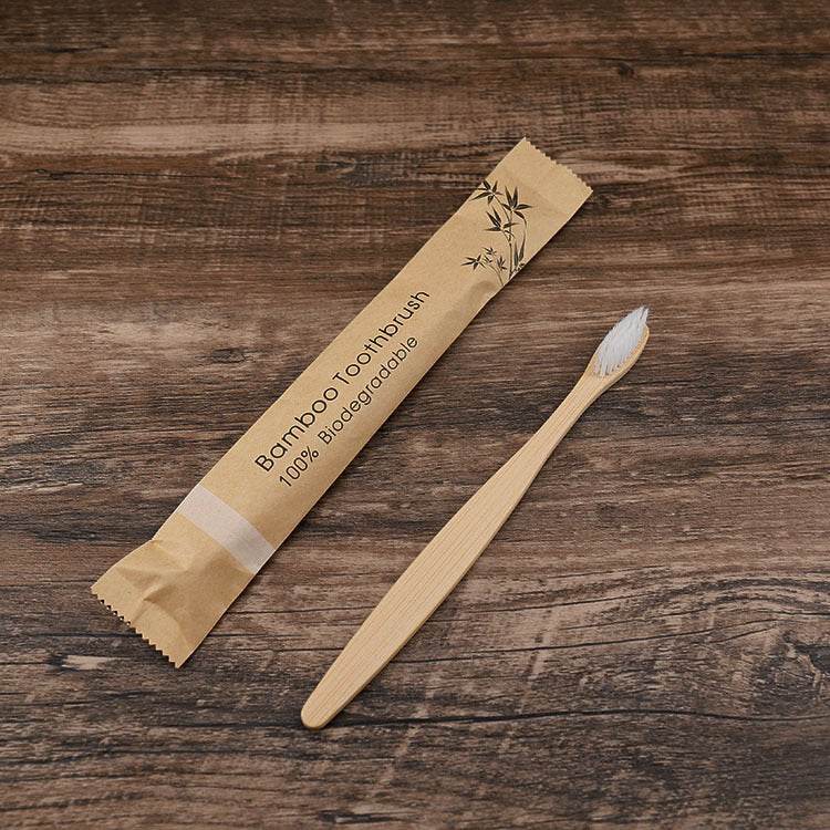 Flat Bamboo Toothbrush Kraft Paper Bag Toothbrush - Velora