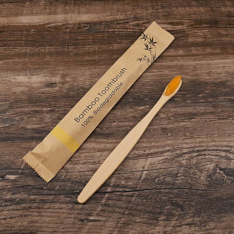 Flat Bamboo Toothbrush Kraft Paper Bag Toothbrush - Velora