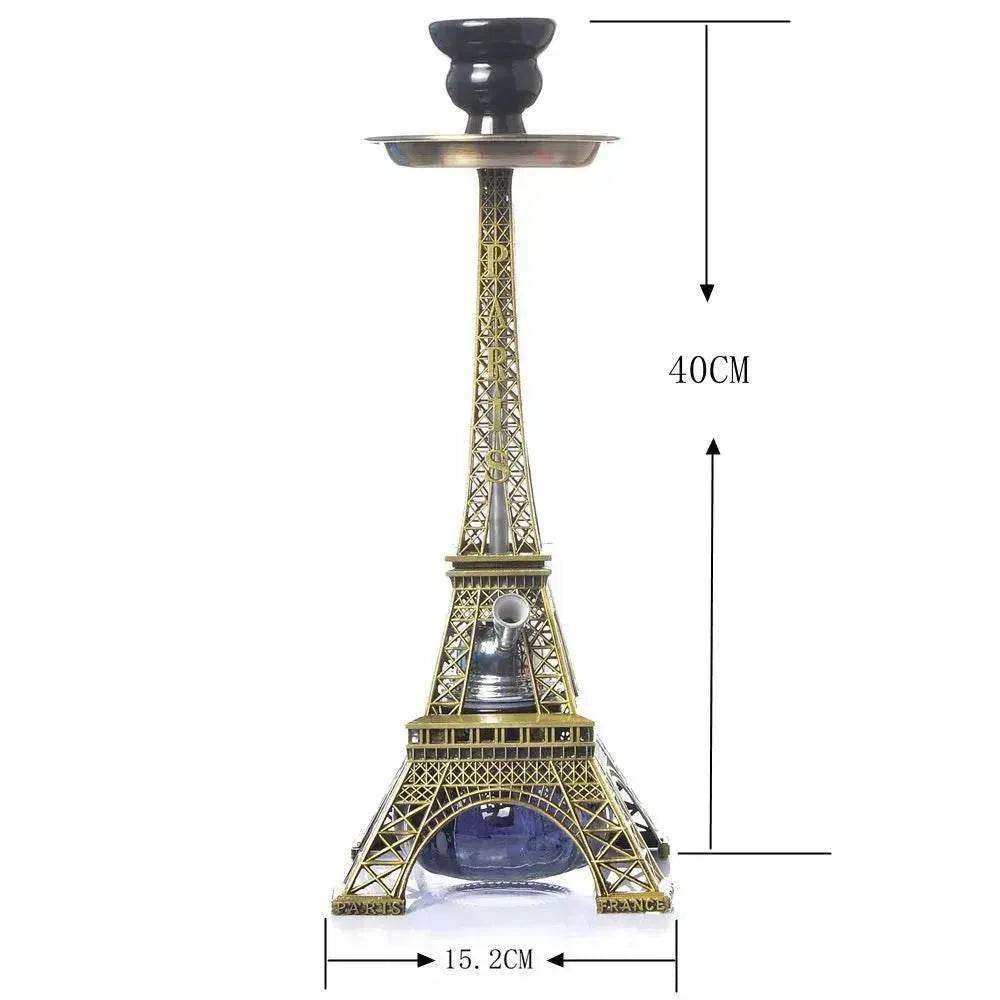 Eiffel Tower Arabian Shisha Double Pipe Hookah Set - Velora