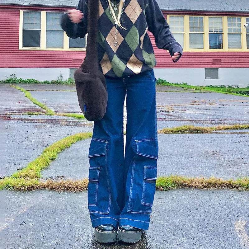 Women's High-waist Casual Trousers With Pocket Drape Bootcut Jeans - Velora