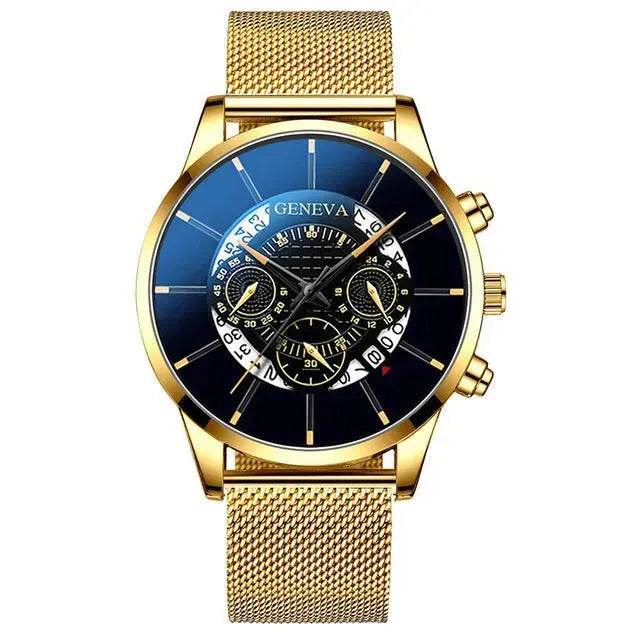 Mesh Strap Quartz Watch Alloy Business Calendar Men's Watch - Velora