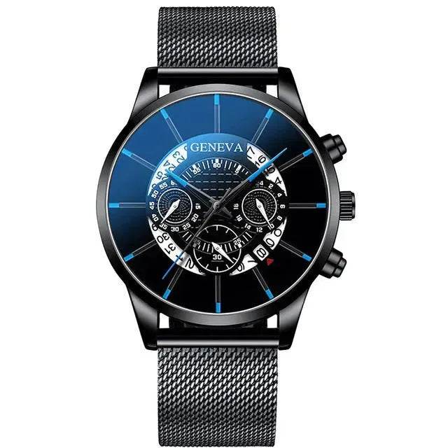 Mesh Strap Quartz Watch Alloy Business Calendar Men's Watch - Velora
