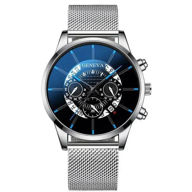 Mesh Strap Quartz Watch Alloy Business Calendar Men's Watch - Velora