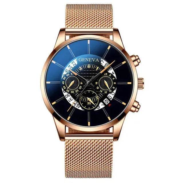 Mesh Strap Quartz Watch Alloy Business Calendar Men's Watch - Velora