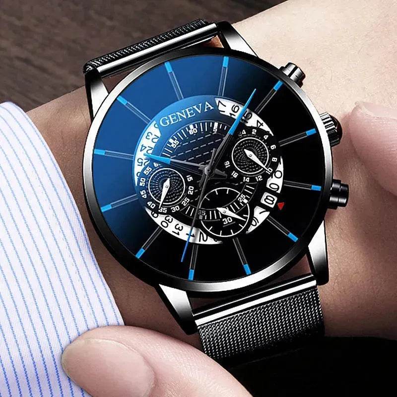 Mesh Strap Quartz Watch Alloy Business Calendar Men's Watch - Velora