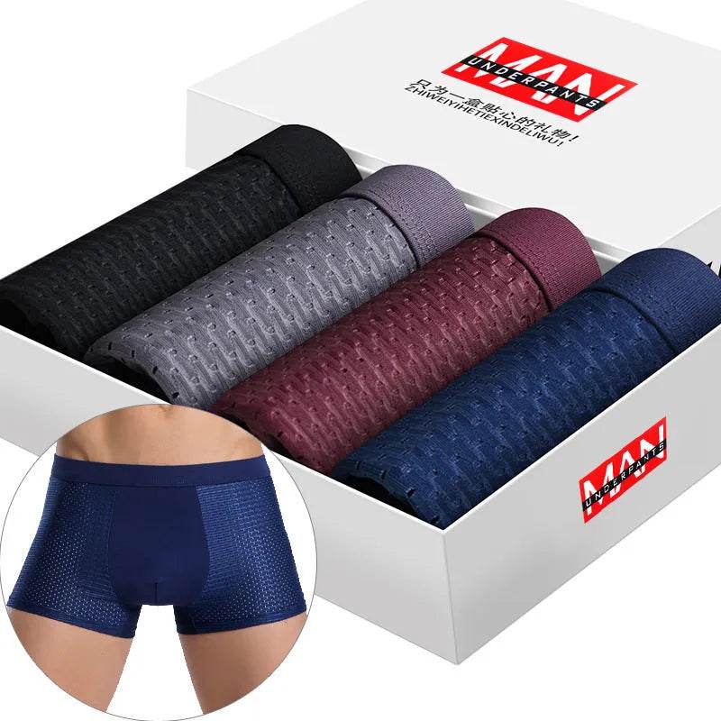 Boxed 4pcs Lot SKY HERO Mens Boxer Brief underwear Short pant men - Velora