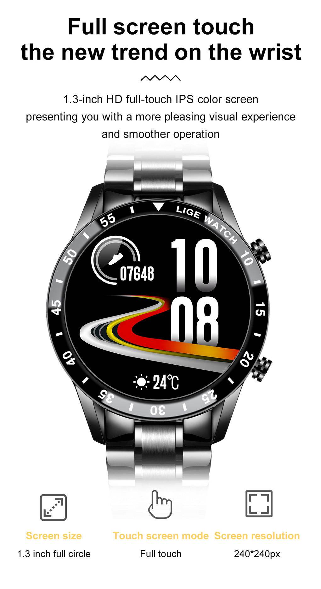 Lige's New Smart Watch Upgrade Smart Wearable Watch - Velora