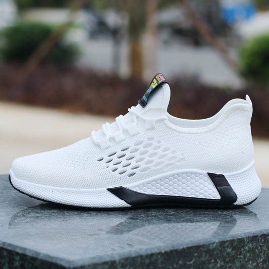 New Sports Shoes Men's Breathable Casual Mesh Shoes Comfort Increase Lace-up Non-slip Low-top Running Shoes - Velora