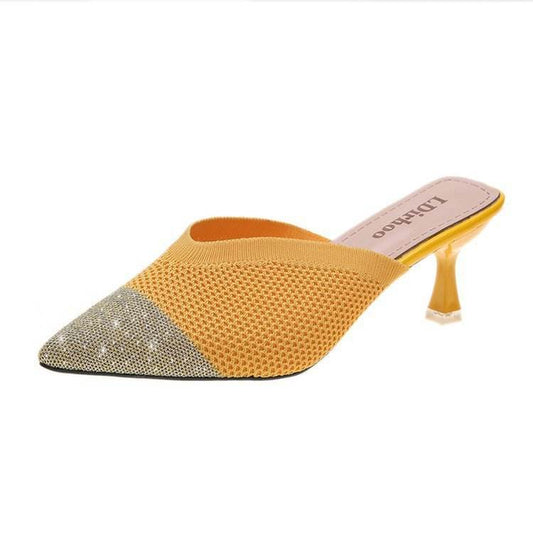 Fashion Simple Pointed Toe Flying Woven Stiletto High Heel Sandals - Velora