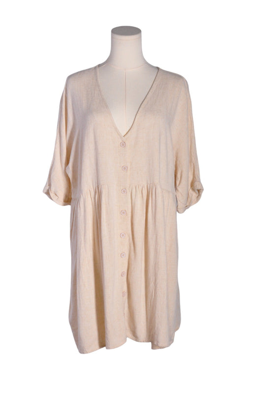 URBAN OUTFITTERS Women Shirt Dresses Regular fit in Beige - XL - Velora