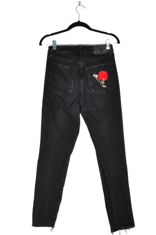 H&M Women Straight-Legged Jeans Regular fit in Black - 8 - Velora