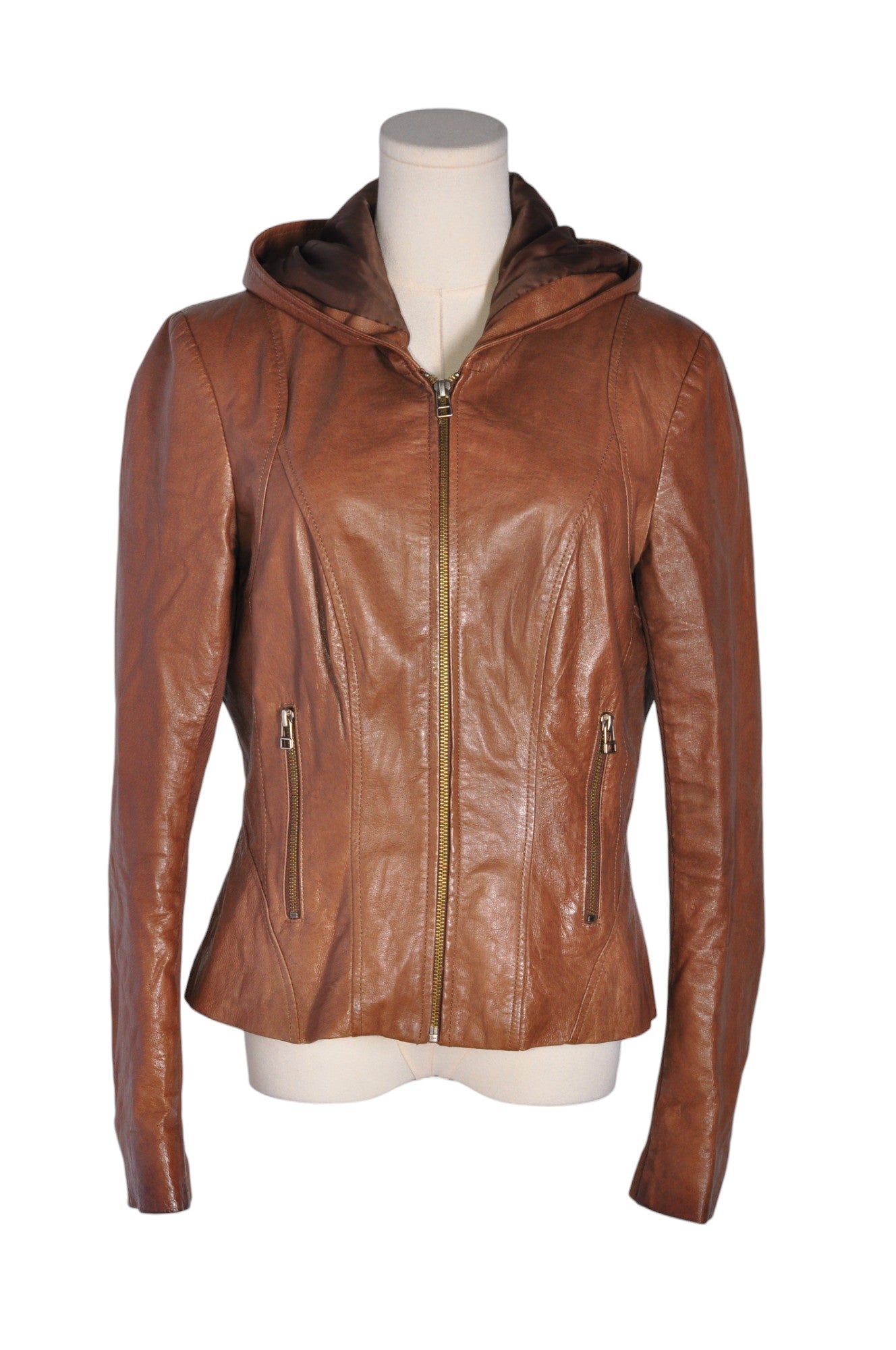 DANIER Women Leather Jackets Regular fit in Brown - S