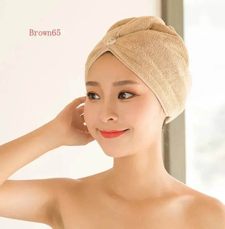 Women's Microfiber Hair Dryer Cap Absorbent Hair Towel. - Velora