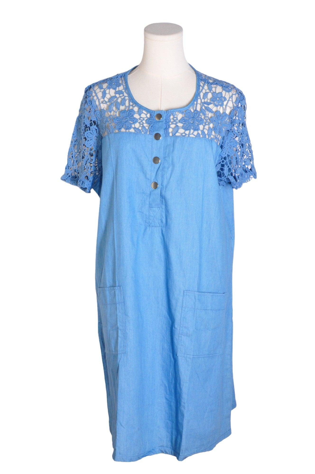 UNBRANDED Women Drop Waist Dresses Regular fit in Blue - L - Velora
