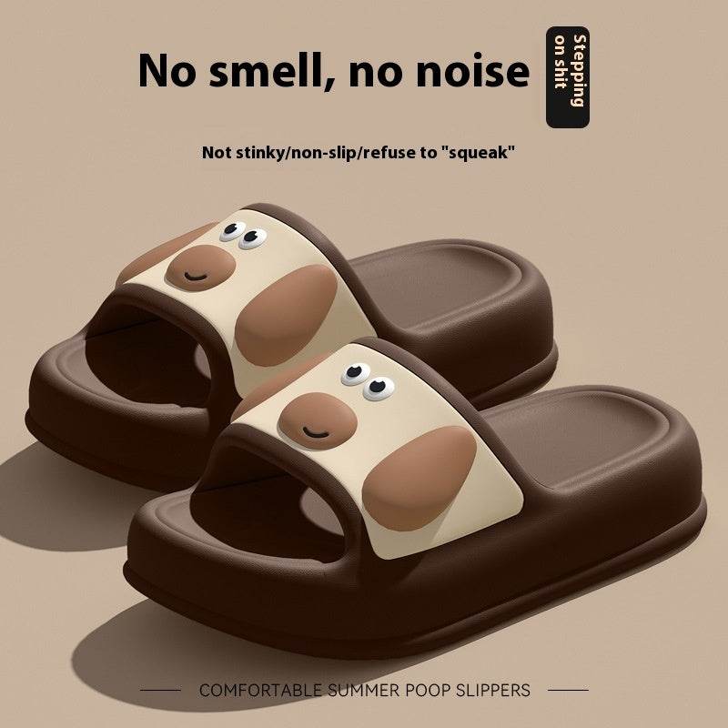 Cute Cartoon Dog Slippers Non-slip Floor Bathroom Slipper Summer Women's House Shoes - Velora