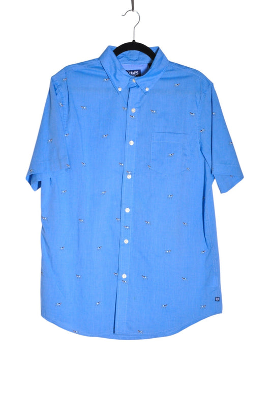 CHAPS Men Button Down Tops Regular fit in Blue - M - Velora