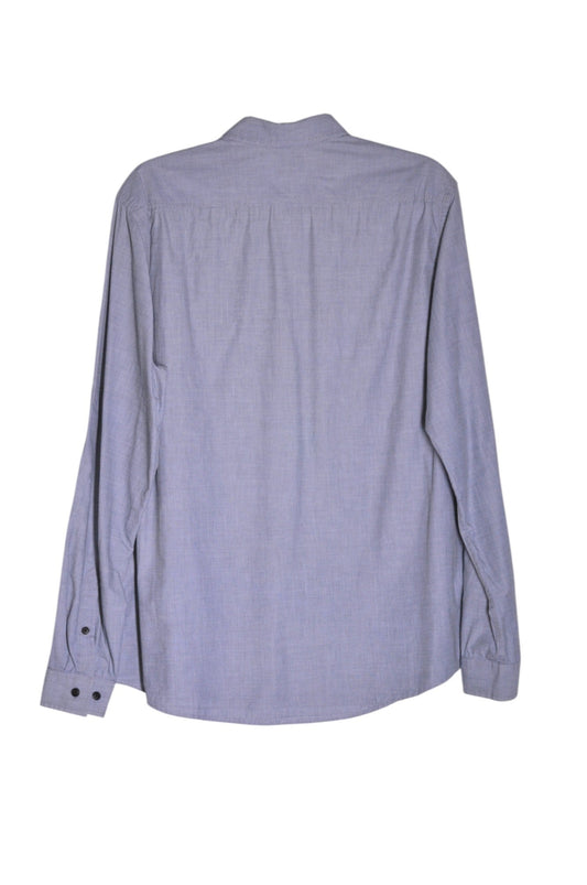 H&M Men Button Down Tops Regular fit in Blue - L - Velora