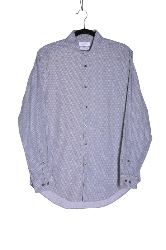 CALVIN KLEIN Men Button Down Tops Regular fit in Gray - L - Velora