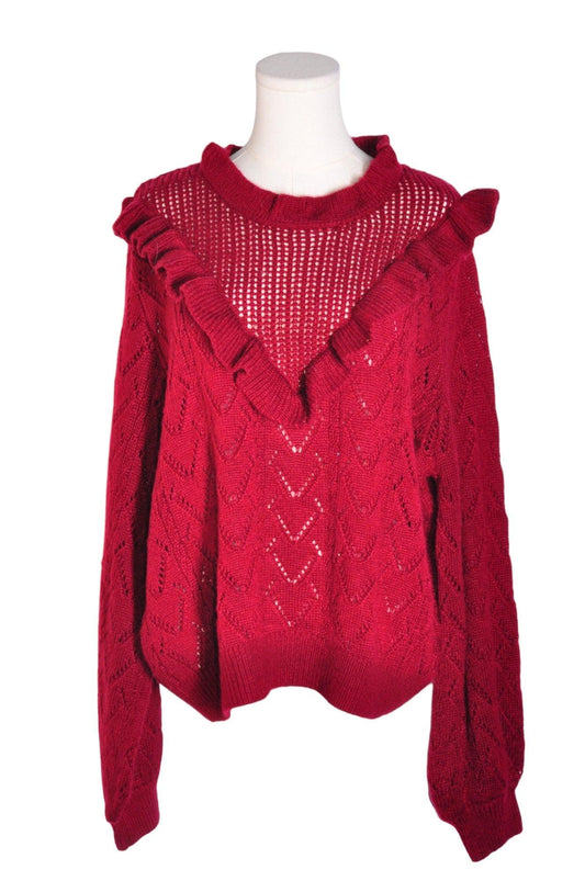H&M Women Knit Tops Regular fit in Red - XL - Velora