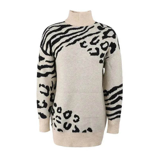 Ladies Autumn Winter Woolen Turtleneck Sweater Tunic top for leggings - Velora