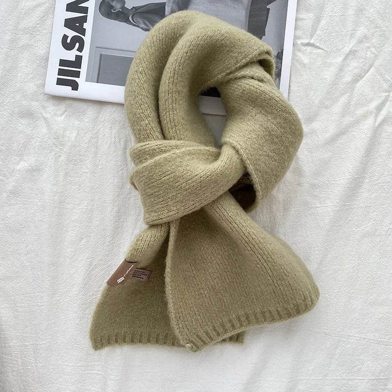 Women's Sweet Version Fleece Solid Scarf Autumn And Winter - Velora