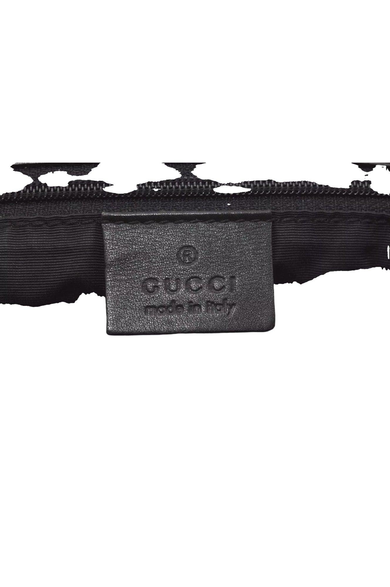 GUCCI Vintage Shoulder Tote Bag GG Canvas Leather 31244 Black 7900K - Velora