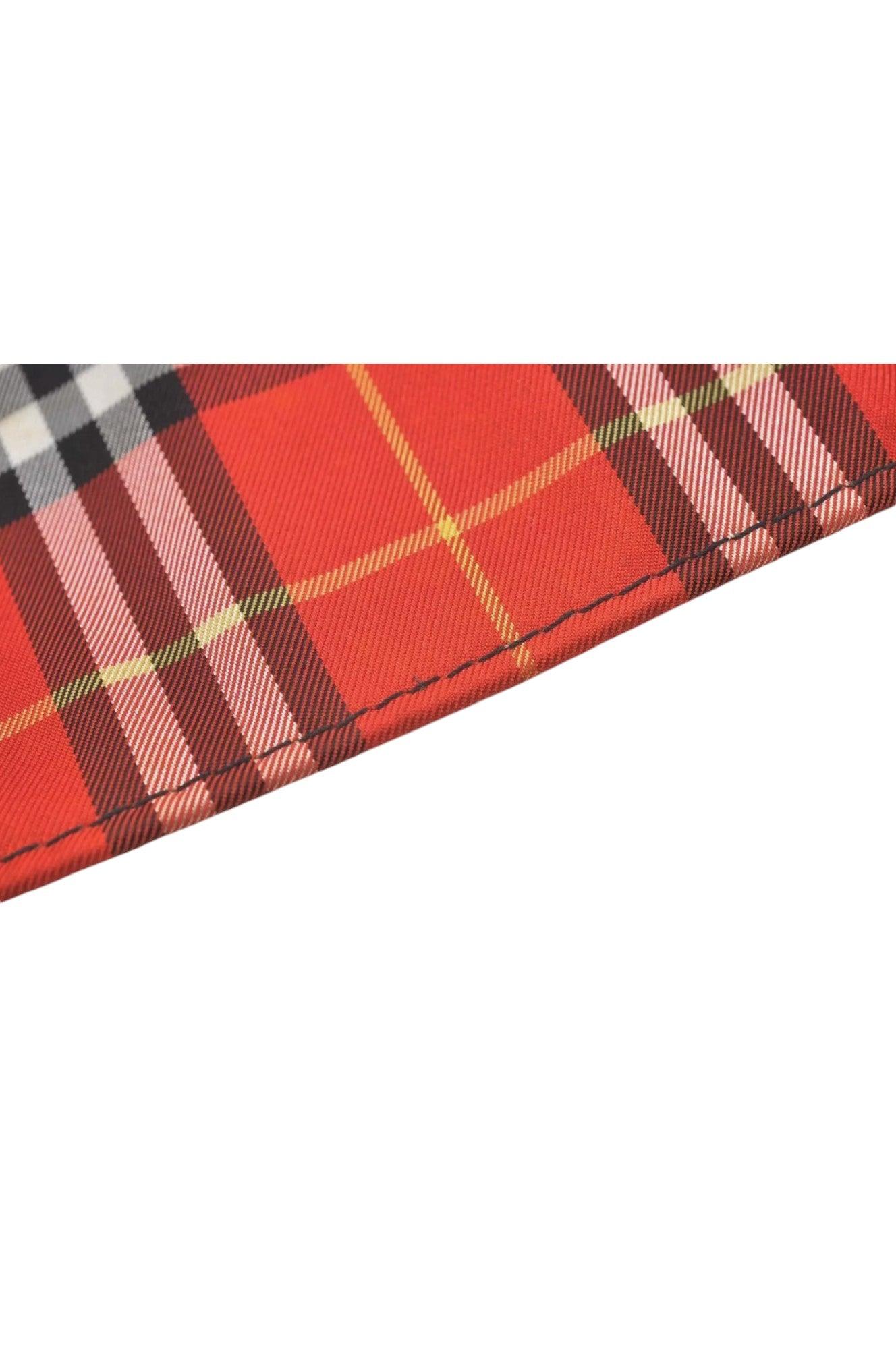 Burberry BLUE LABEL Check Shoulder Tote Bag Nylon Leather Red 9373K - Velora