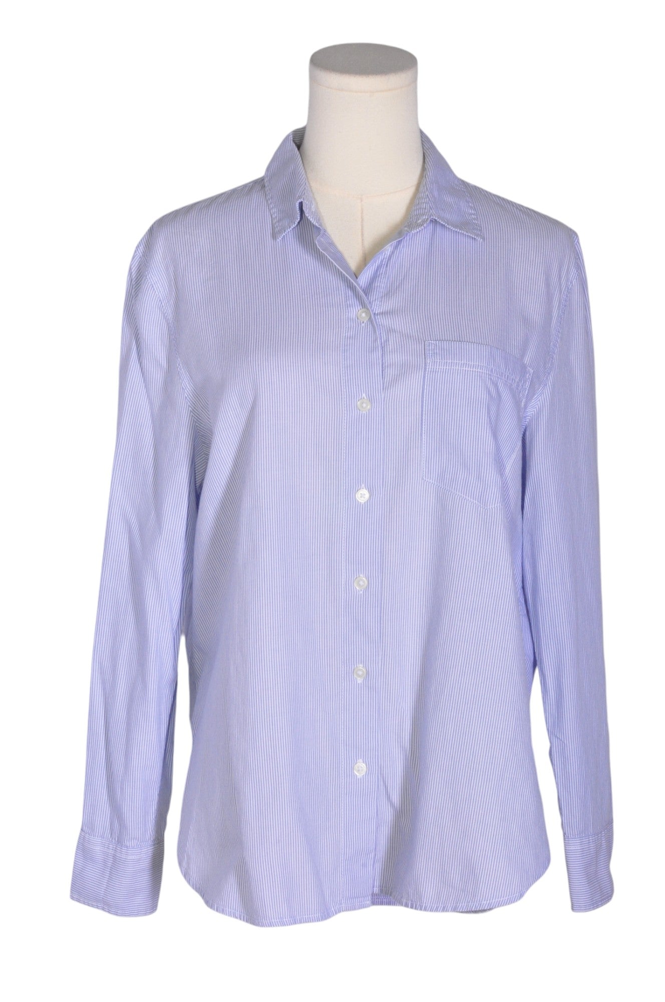 H&M Women Button Down Tops Regular fit in Blue - 6 - Velora