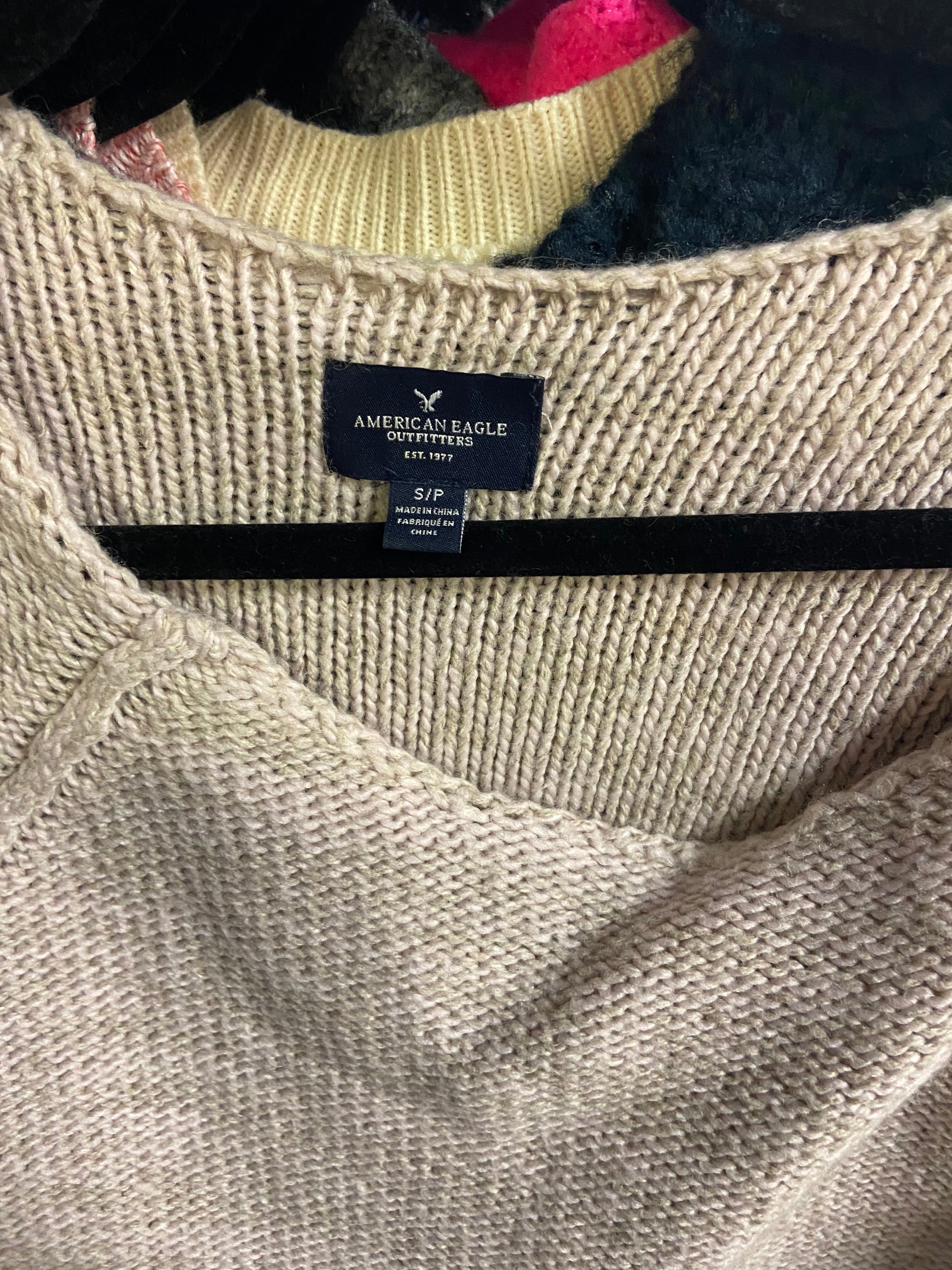 AMERICAN EAGLE Women Knit Tops Regular fit in Gray - S - Velora