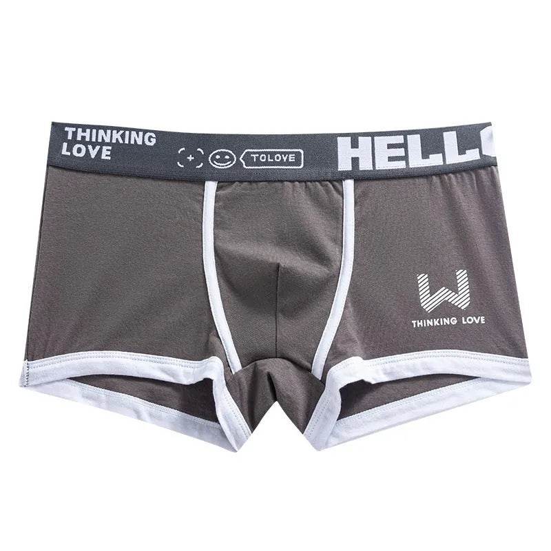 Men's Cotton Boxer Briefs Trendy Breathable Low waist underwear - Velora