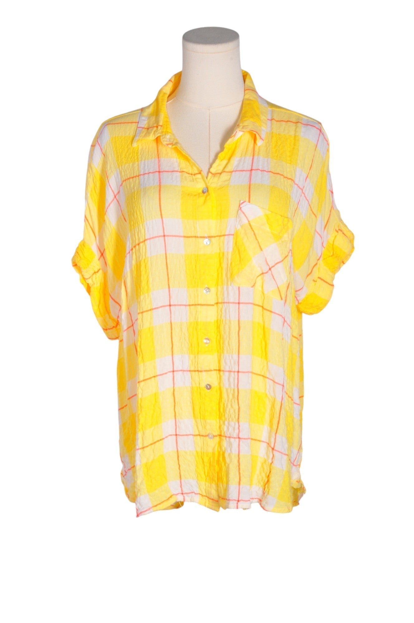 JANE & DELANCEY Women Button Down Tops Regular fit in Yellow - XL - Velora