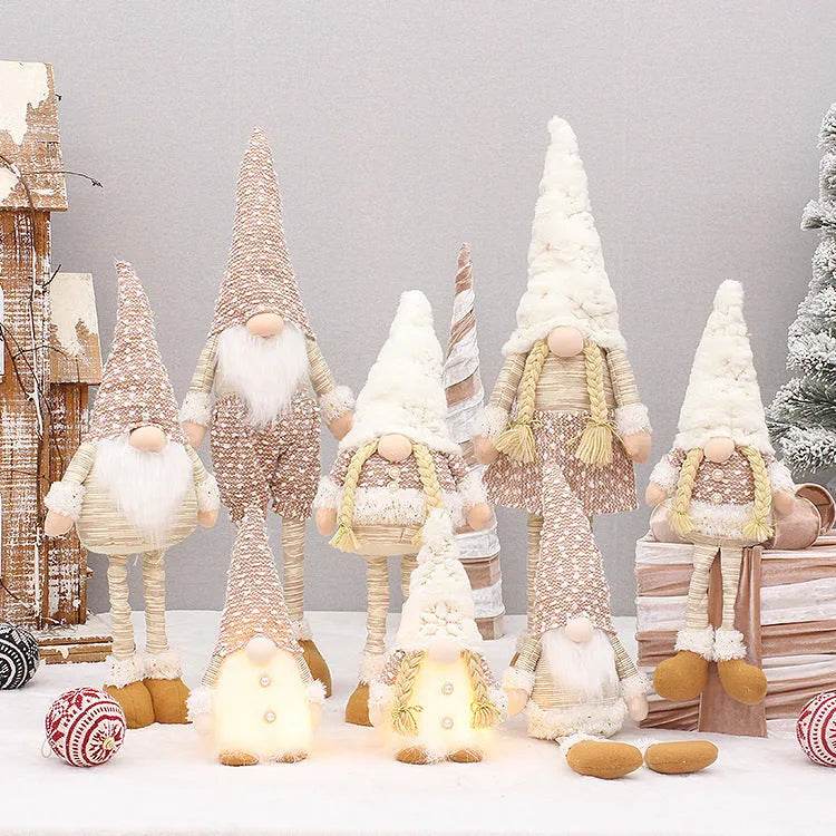 Retractable Luminous Santa Doll Rudolf Christmas Faceless Decoration Ornaments - Velora