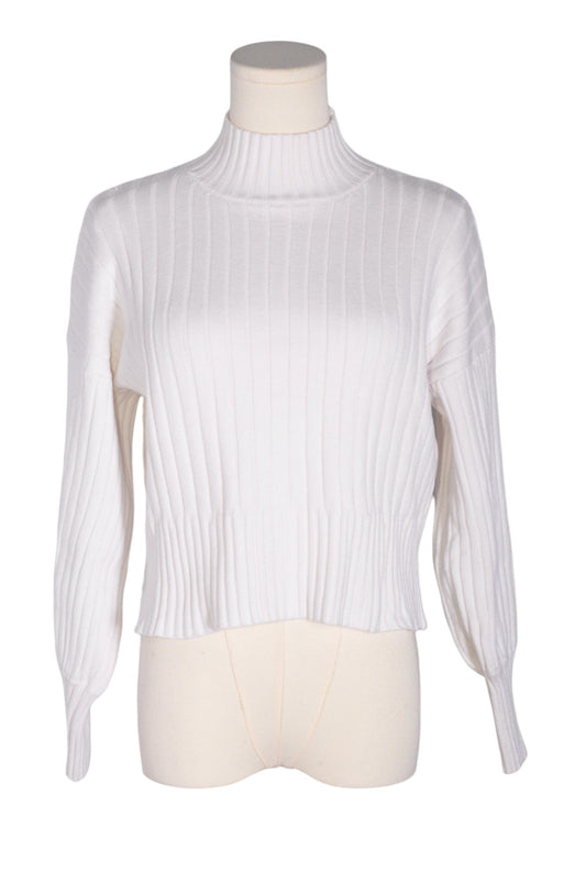 UNBRANDED Women Turtleneck Tops Regular fit in White - S - Velora