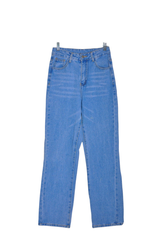 SHEIN Women Straight-Legged Jeans Regular fit in Blue - 2 - Velora