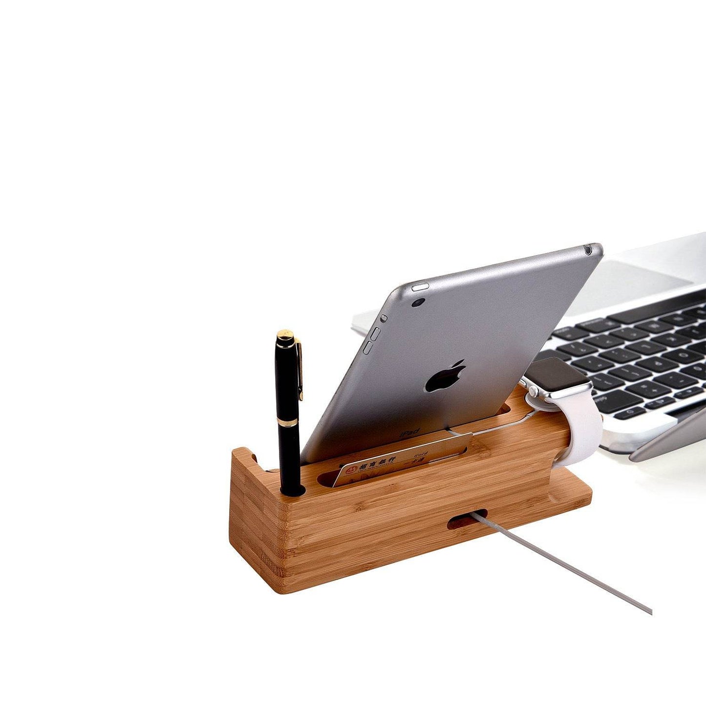 Wooden Table Desktop Dual Phone Holder - Velora