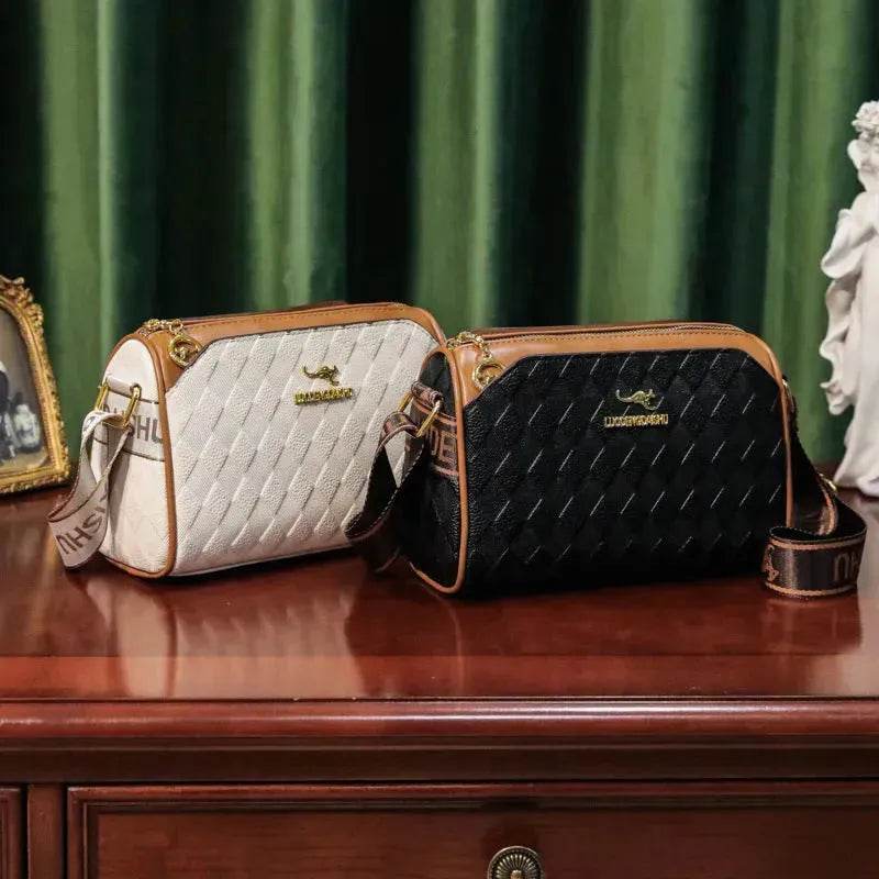 Women's Rhombus Leather Fashion Shoulder Messenger crossbody Bag - Velora