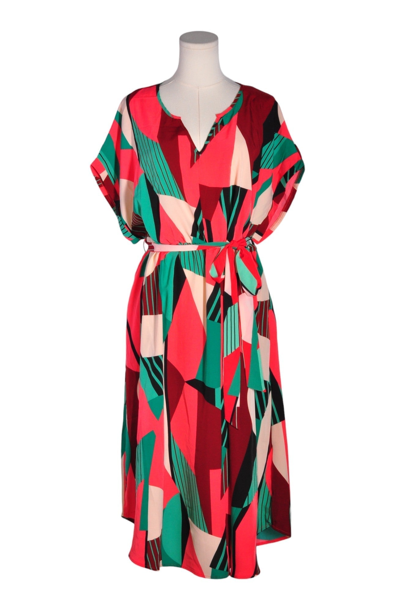 SHEIN Women Midi Dresses Regular fit in Red - 2XL - Velora