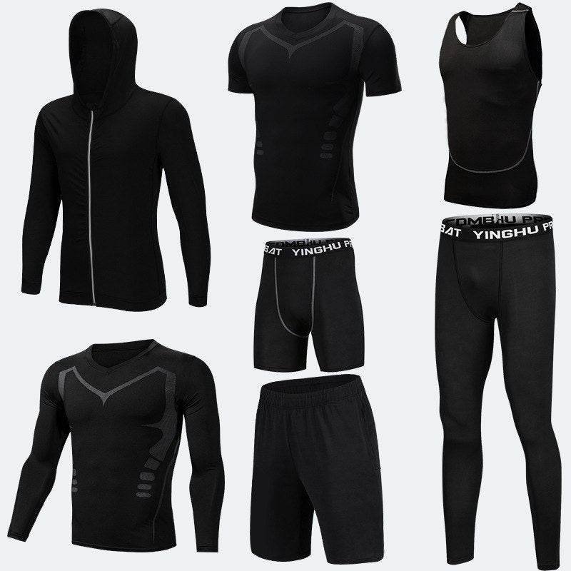 Compression Sport Fitness Workout Gym Outfit 7pcs set for men - Velora