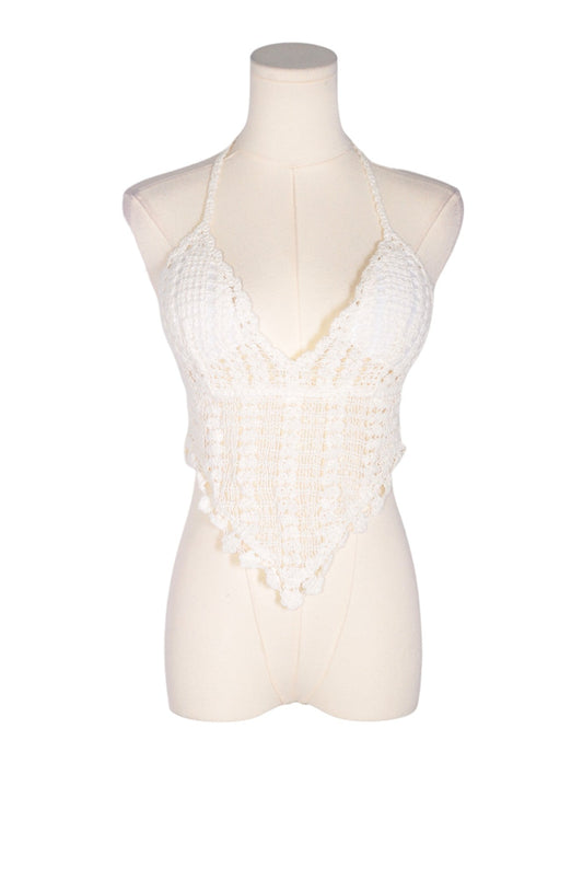 SHEIN Women Halter Tops Regular fit in White - 6 - Velora