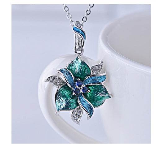 Purple Epoxy Earrings Pendant Set - Velora