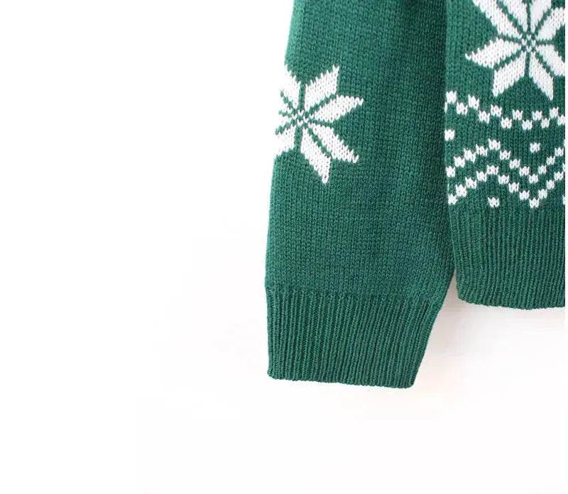 Green christmas Santa Paws Couple Pullover sweater - Velora