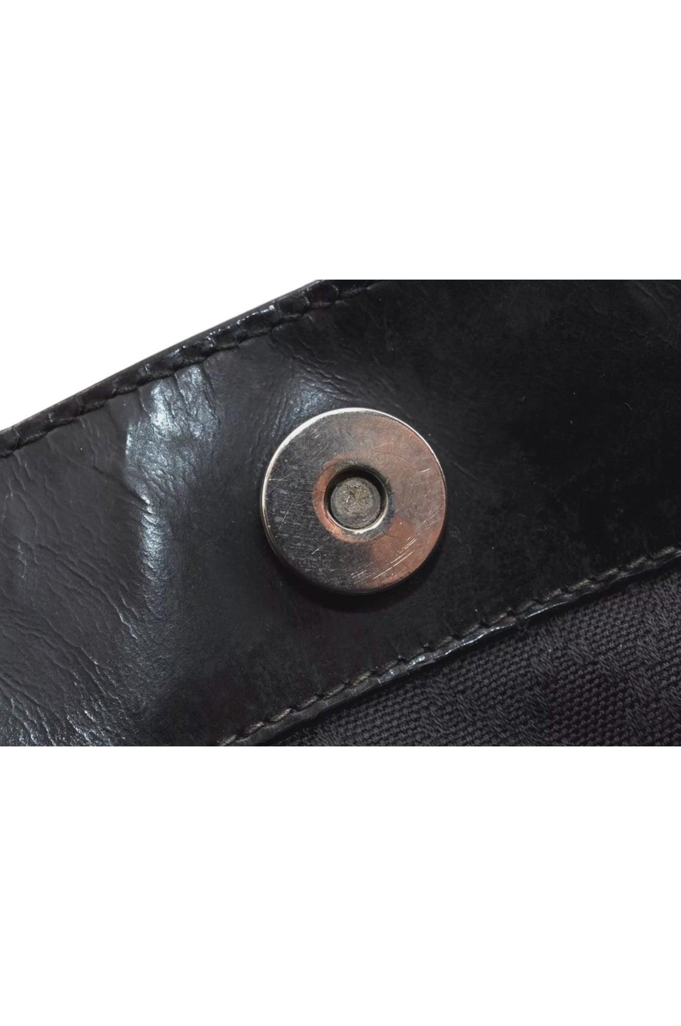 GUCCI Vintage Bamboo Shoulder Tote Bag Nylon Leather Black 7752K - Velora